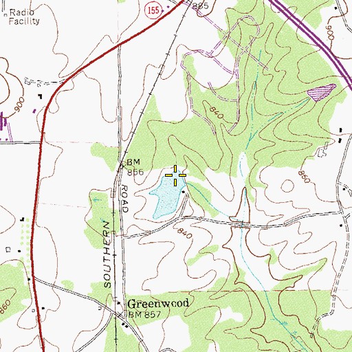 Topographic Map of Steele Lake, GA