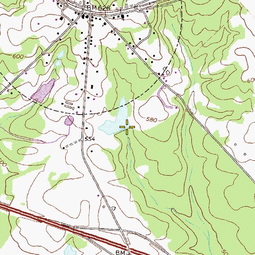 Topographic Map of Massey Lake Dam, GA
