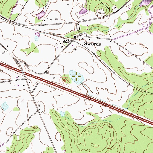 Topographic Map of Bird Lake, GA