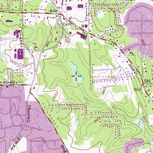 Topographic Map of Sterling Lake, GA