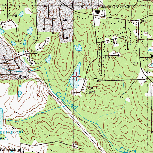 Topographic Map of Rice Lake, GA