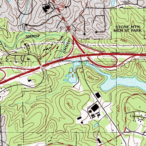Topographic Map of Stone Mountain Park Lake-North, GA