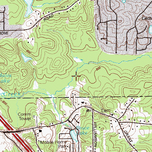 Topographic Map of Crawford Lake, GA