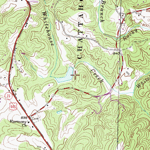 Topographic Map of Wise Lake Dam, GA