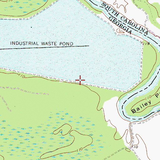 Topographic Map of Wastewater Treatment Pond Dam Number Five, GA