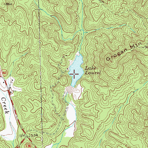 Topographic Map of Amicalola Creek Watershed Dam Number Two, GA