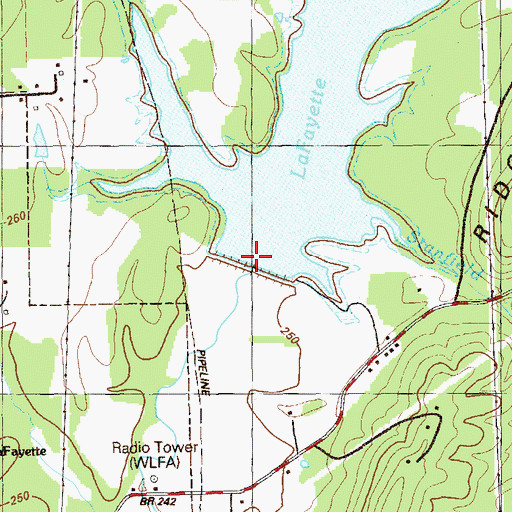 Topographic Map of Towncreek Watershed Structure Number One Dam, GA
