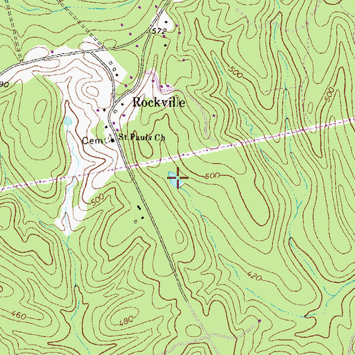 Topographic Map of Basil Lake, GA