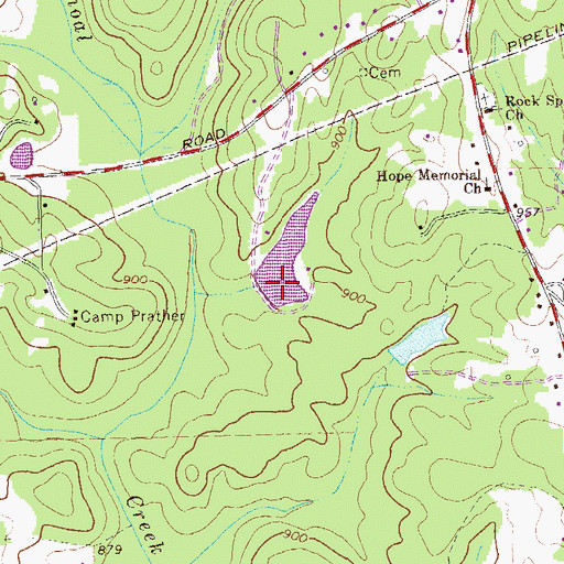 Topographic Map of Lake Bliss, GA