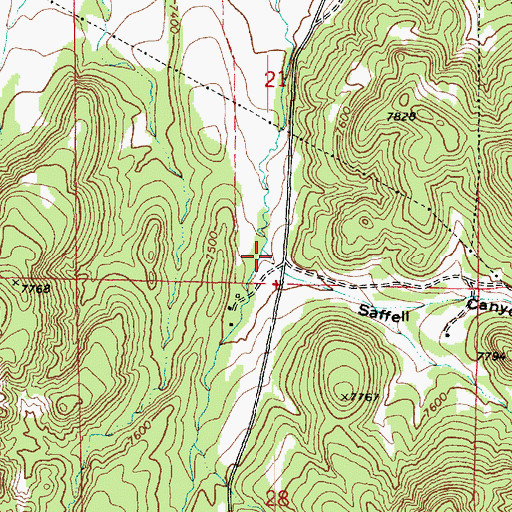Topographic Map of Saffell Canyon, AZ