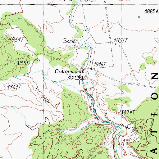 Topographic Map of Cottonwood Spring, AZ