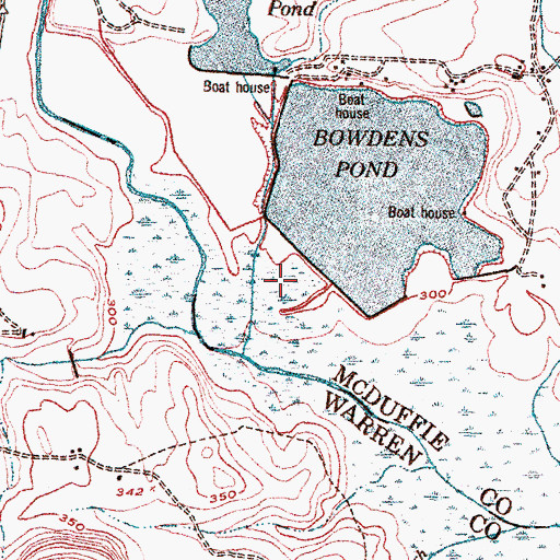 Topographic Map of Bowdens Pond Dam Number One, GA