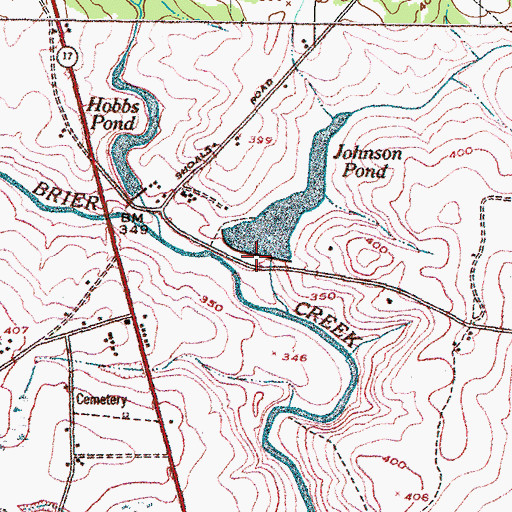 Topographic Map of Johnson Pond Dam, GA