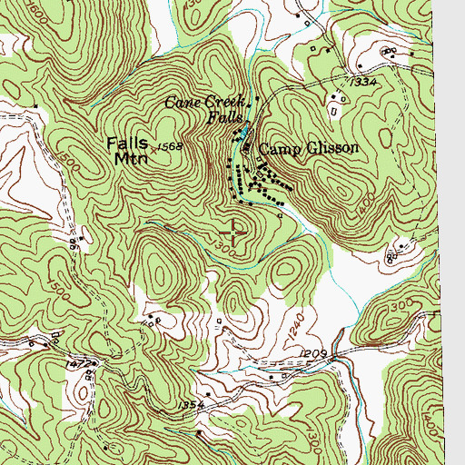 Topographic Map of Camp Glisson Upper Lake, GA