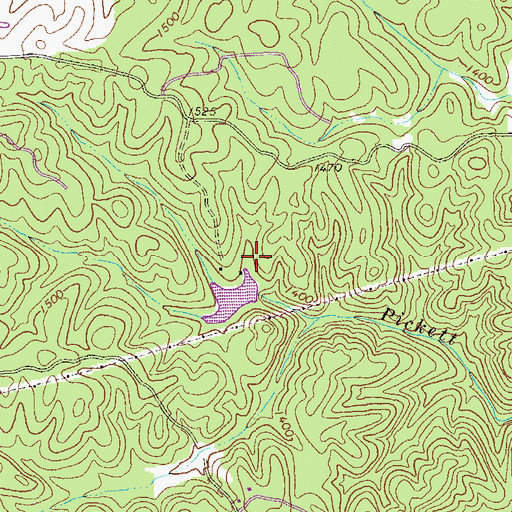Topographic Map of McCuller Lake Dam, GA