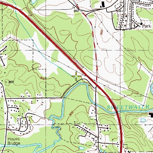Topographic Map of Coats and Clark Dam, GA