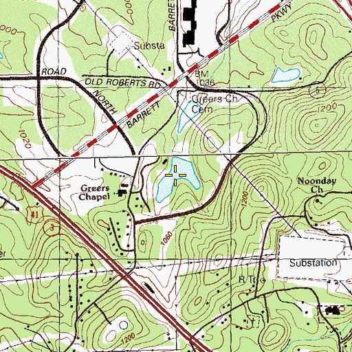 Topographic Map of Mctract Lake, GA