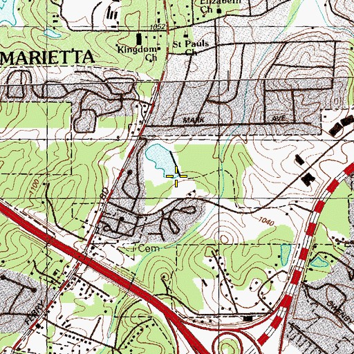 Topographic Map of Haygoode Lake Dam, GA