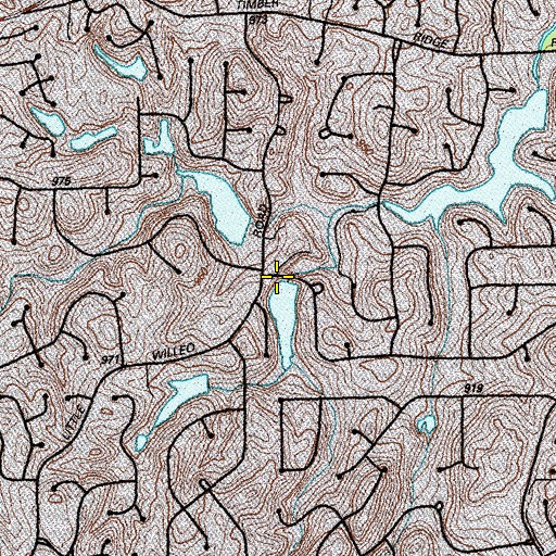 Topographic Map of Willow Point Lake Dam, GA