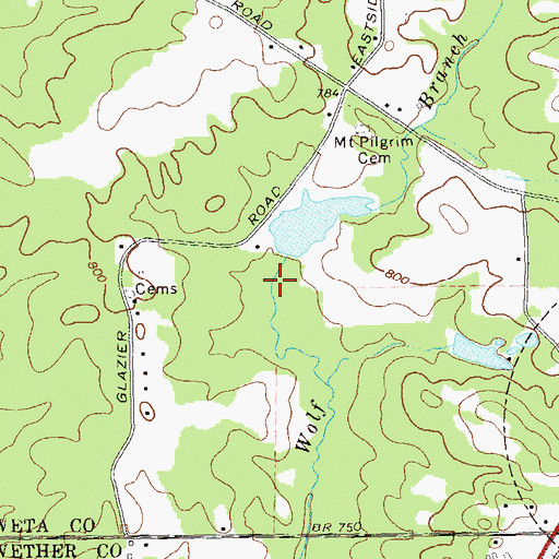 Topographic Map of Blount-Kirkland Lake, GA