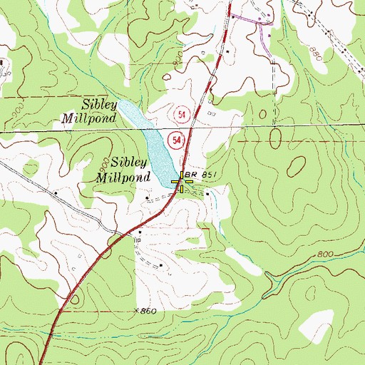 Topographic Map of Sibley Millpond Dam, GA