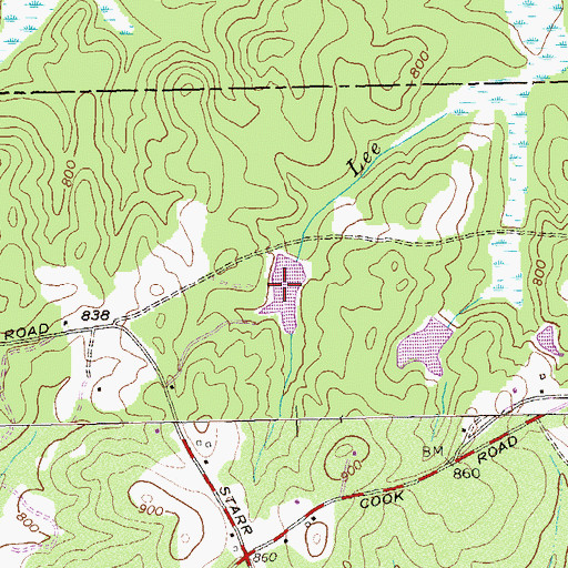 Topographic Map of Sanders Lake, GA