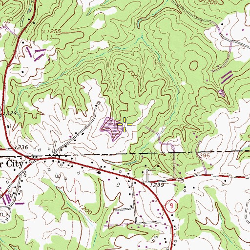 Topographic Map of Thomas Lake Dam, GA