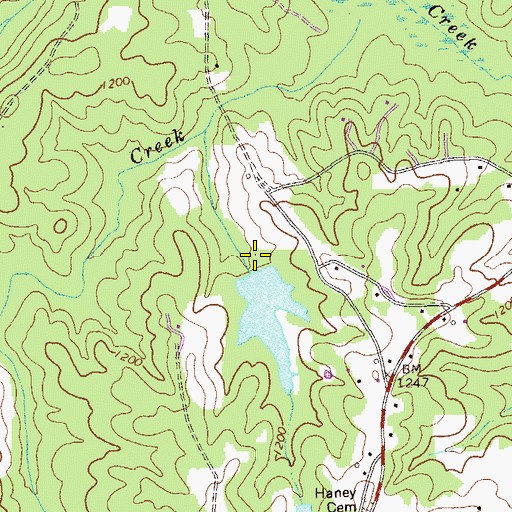 Topographic Map of Foster Lake Dam, GA