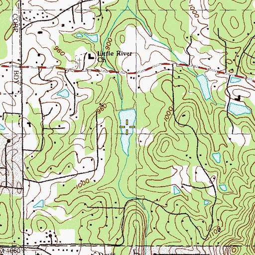 Topographic Map of Colony Land Development Lake, GA