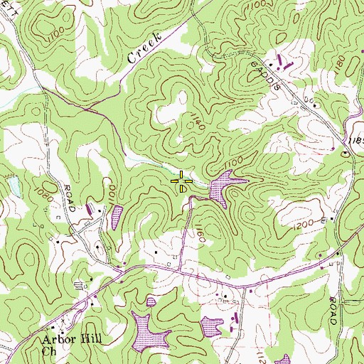 Topographic Map of Beck Lake, GA