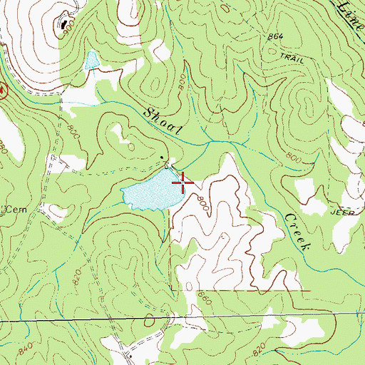 Topographic Map of Strickland Lake, GA