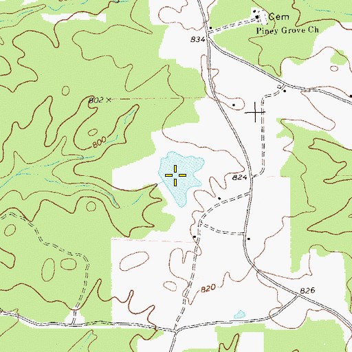 Topographic Map of Carr Lake, GA