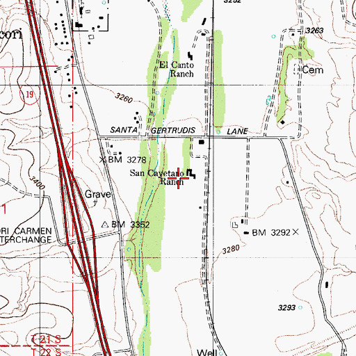 Topographic Map of San Cayetano Ranch, AZ