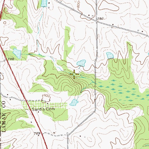 Topographic Map of Mangham Lake, GA