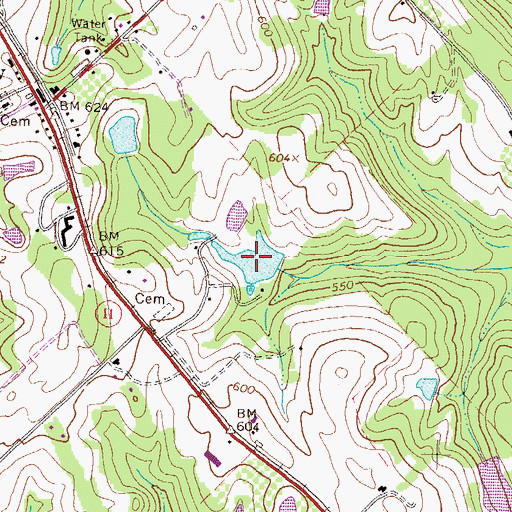 Topographic Map of Ussery Lake, GA