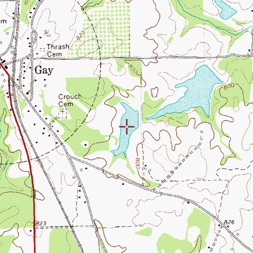 Topographic Map of Estes Lake, GA