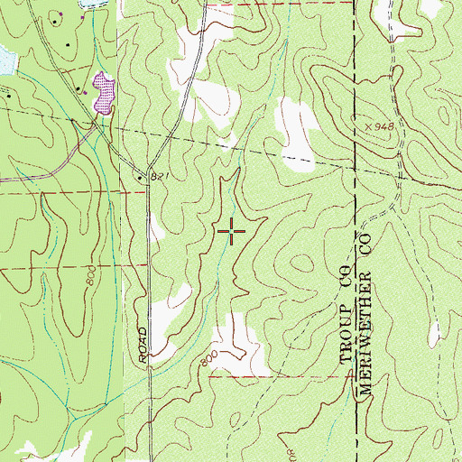 Topographic Map of Powell Lake, GA