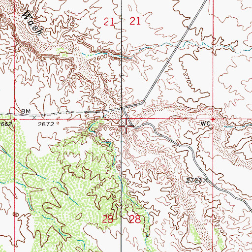 Topographic Map of Cottonwood Wash, AZ