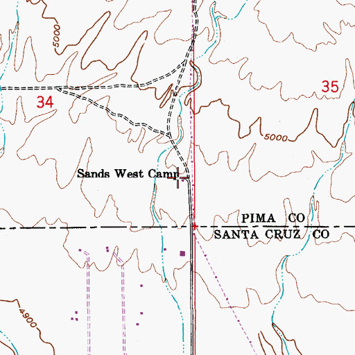 Topographic Map of Sands West Camp, AZ