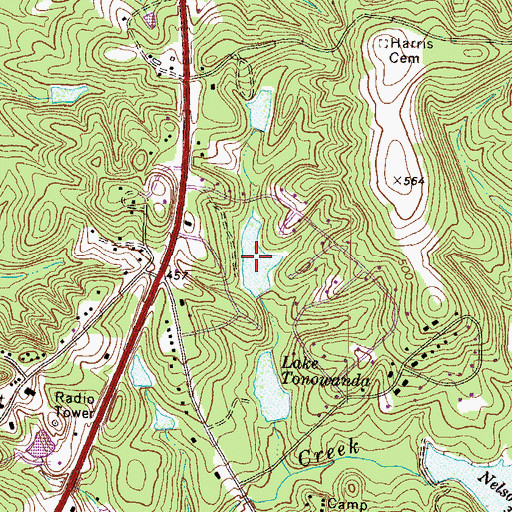 Topographic Map of Smith Lake, GA