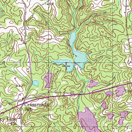 Topographic Map of McClure Lake Dam, GA