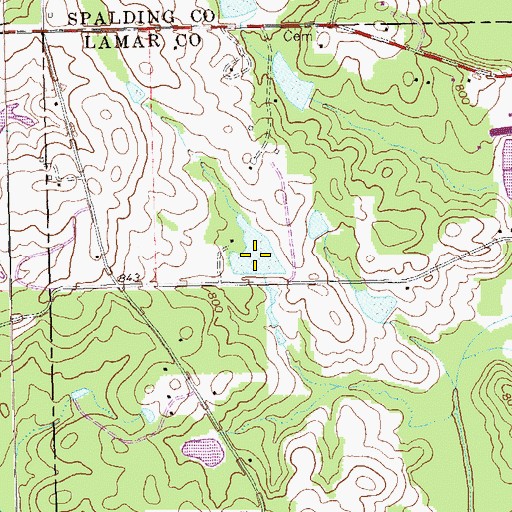 Topographic Map of Spalamar Lake, GA