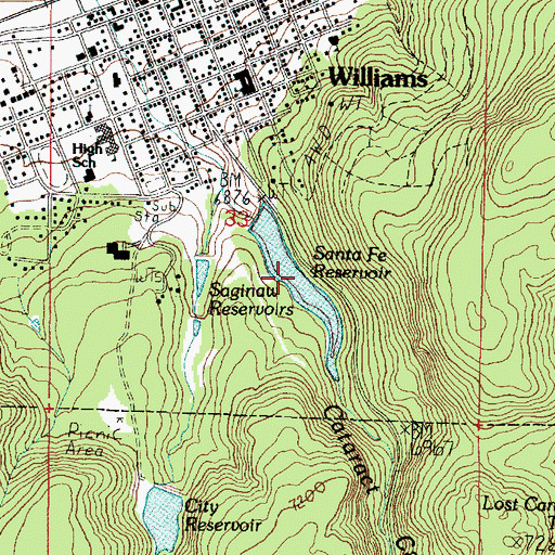 Topographic Map of Santa Fe Reservoir, AZ