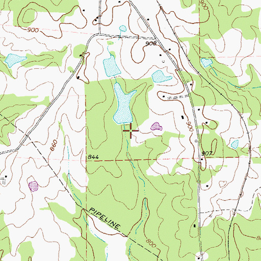 Topographic Map of Browns Pond Dam, GA