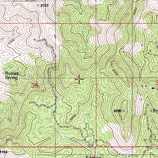 Topographic Map of Santa Rita Mountains, AZ