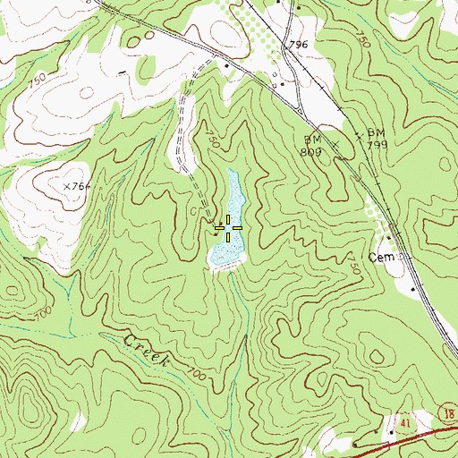 Topographic Map of Davis Lake, GA
