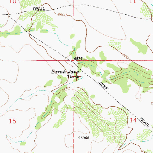 Topographic Map of Sarah Jane Tank, AZ