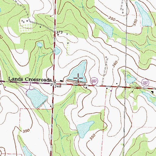 Topographic Map of Land Lake Dam, GA
