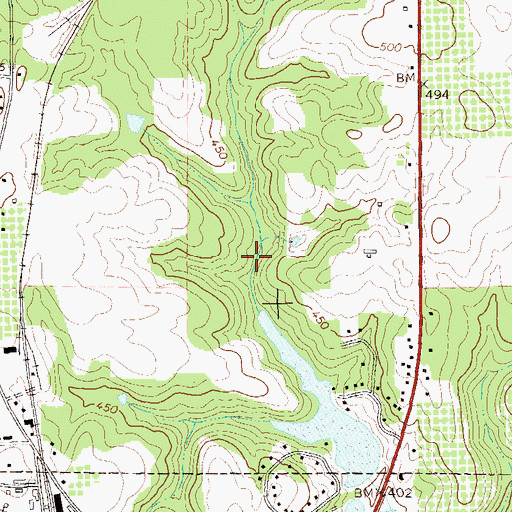 Topographic Map of Faircloth Lake, GA