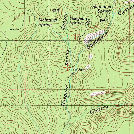 Topographic Map of Saunders Canyon, AZ